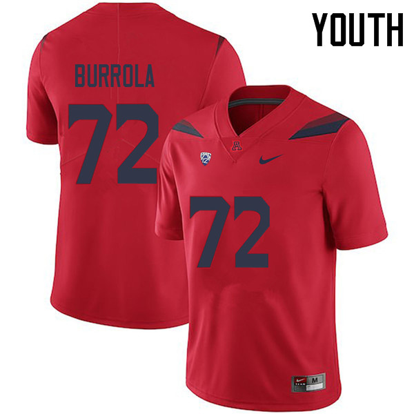 Youth #72 Edgar Burrola Arizona Wildcats College Football Jerseys Sale-Red